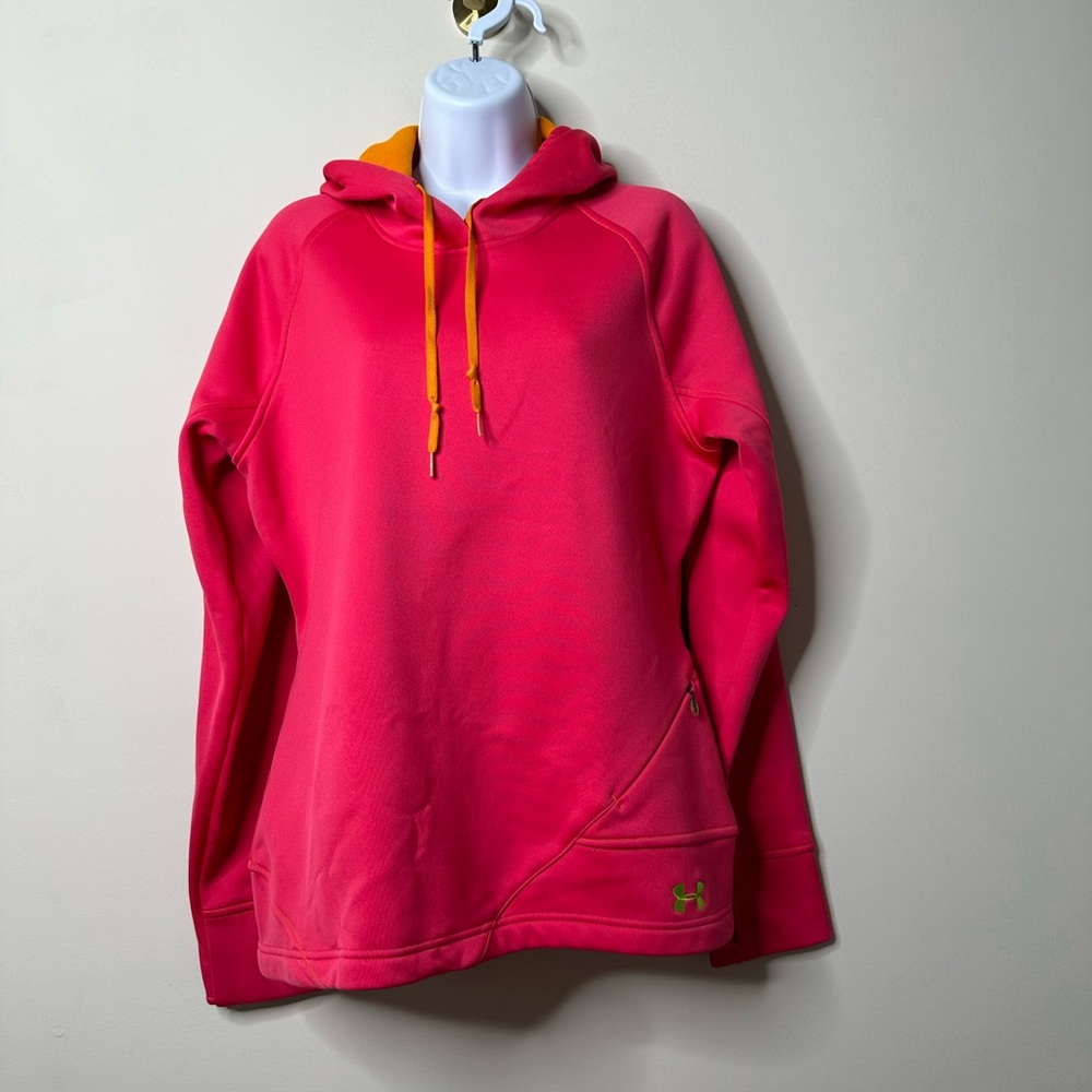 Under Armour Pink Athletic Hoodie Semi-Fitted Women's Large